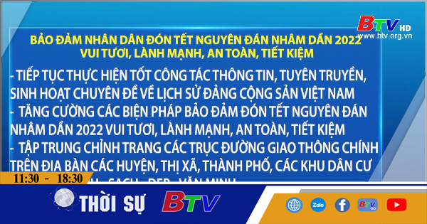 Bảo đảm nhân dân đón Tết vui tươi, lành mạnh, an toàn, tiết kiệm