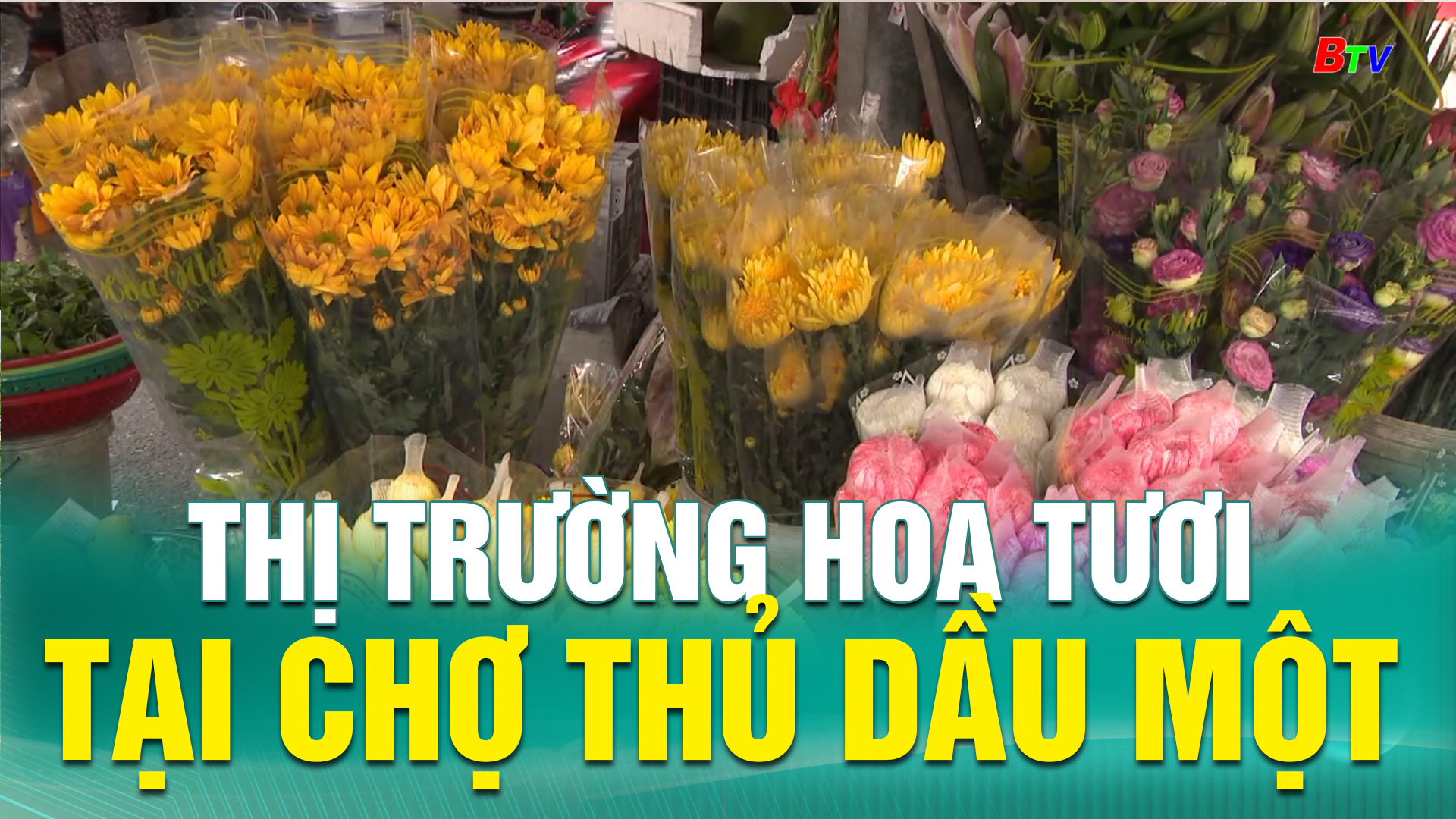 Thị trường hoa tươi tại chợ Thủ Dầu Một