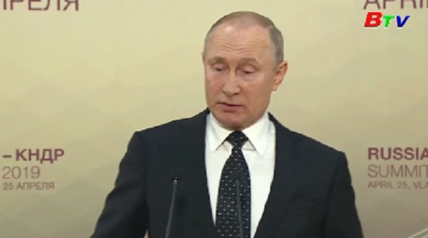 Tổng thống V.Putin hài lòng về kết quả cuộc gặp với nhà lãnh đạo Triều Tiên