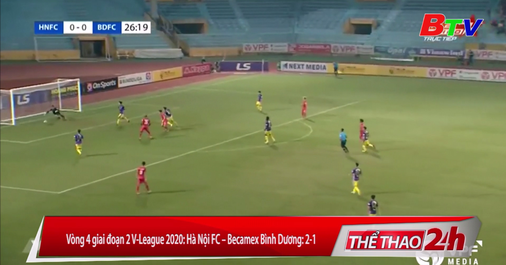 Vòng 4 giai đoạn 2 V-League 2020 – Hà Nội FC 2-1 Becamex Bình Dương