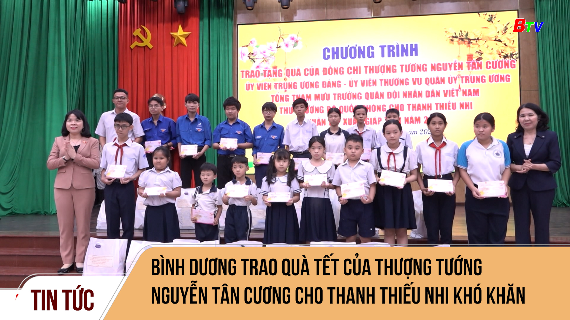 Bình Dương trao quà tết của Thượng tướng Nguyễn Tân Cương cho thanh thiếu nhi khó khăn