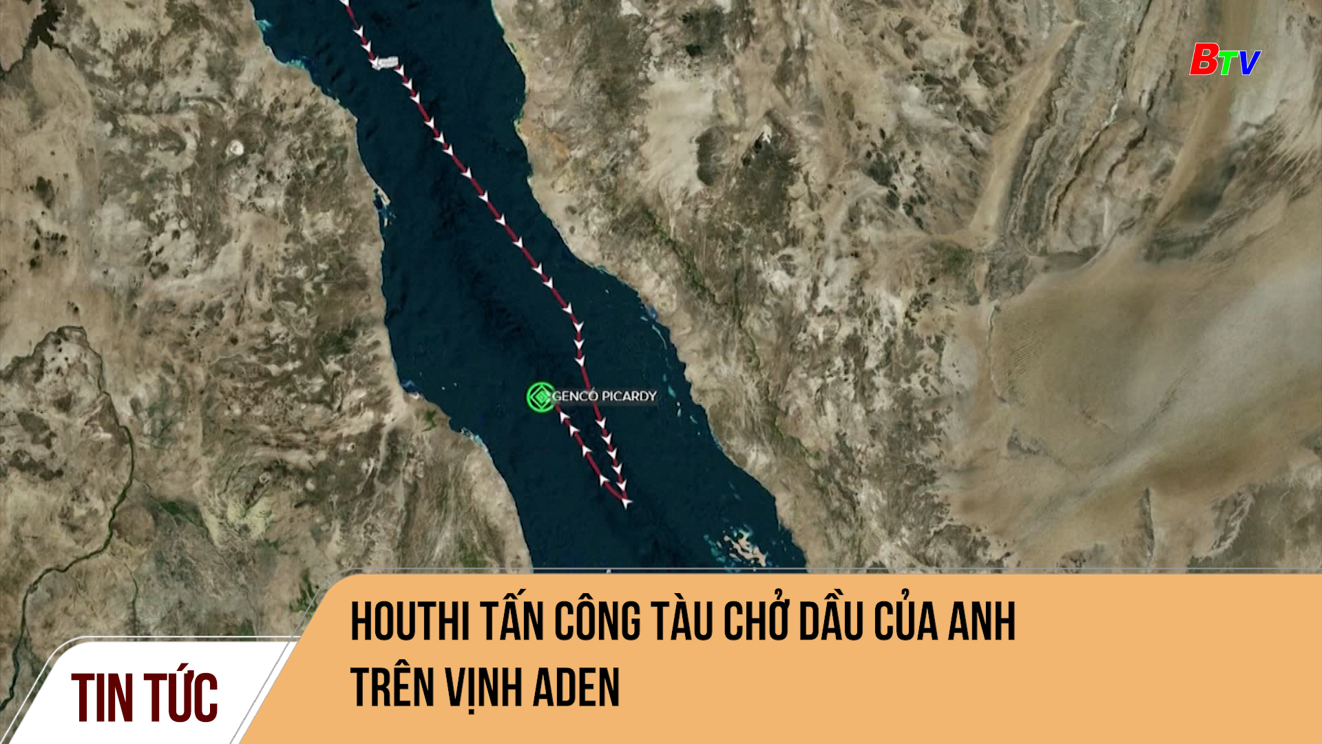 Houthi tấn công tàu chở dầu của Anh trên vịnh Aden