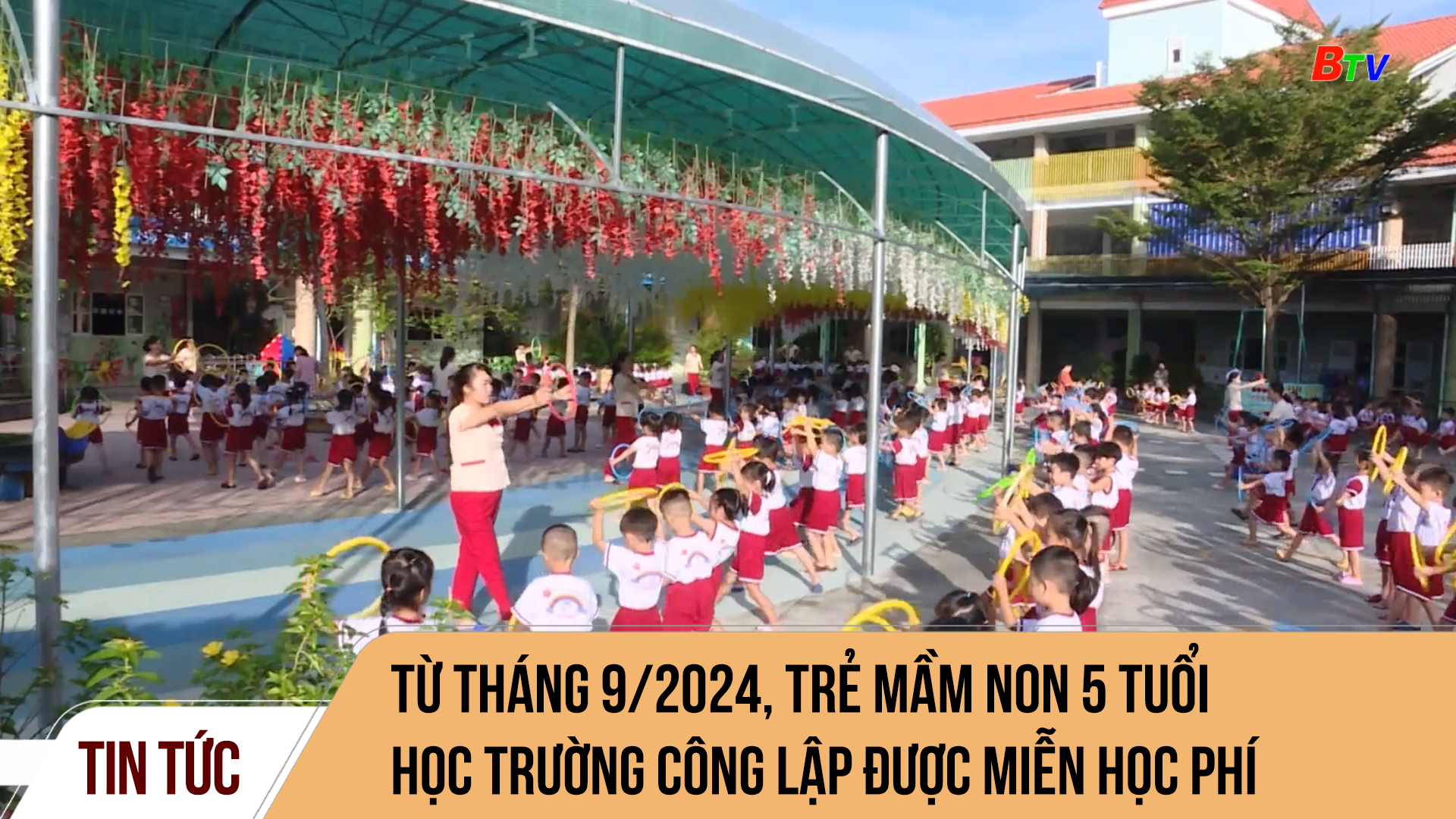 Từ tháng 9/2024, trẻ mầm non 5 tuổi học trường công lập được miễn học phí