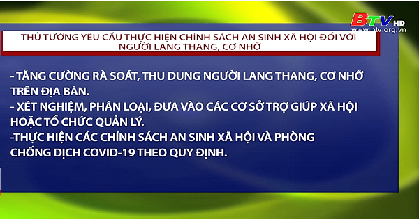 Thủ tướng yêu cầu thực hiện chính sách an sinh xã hội đối với người lang thang, cơ nhỡ