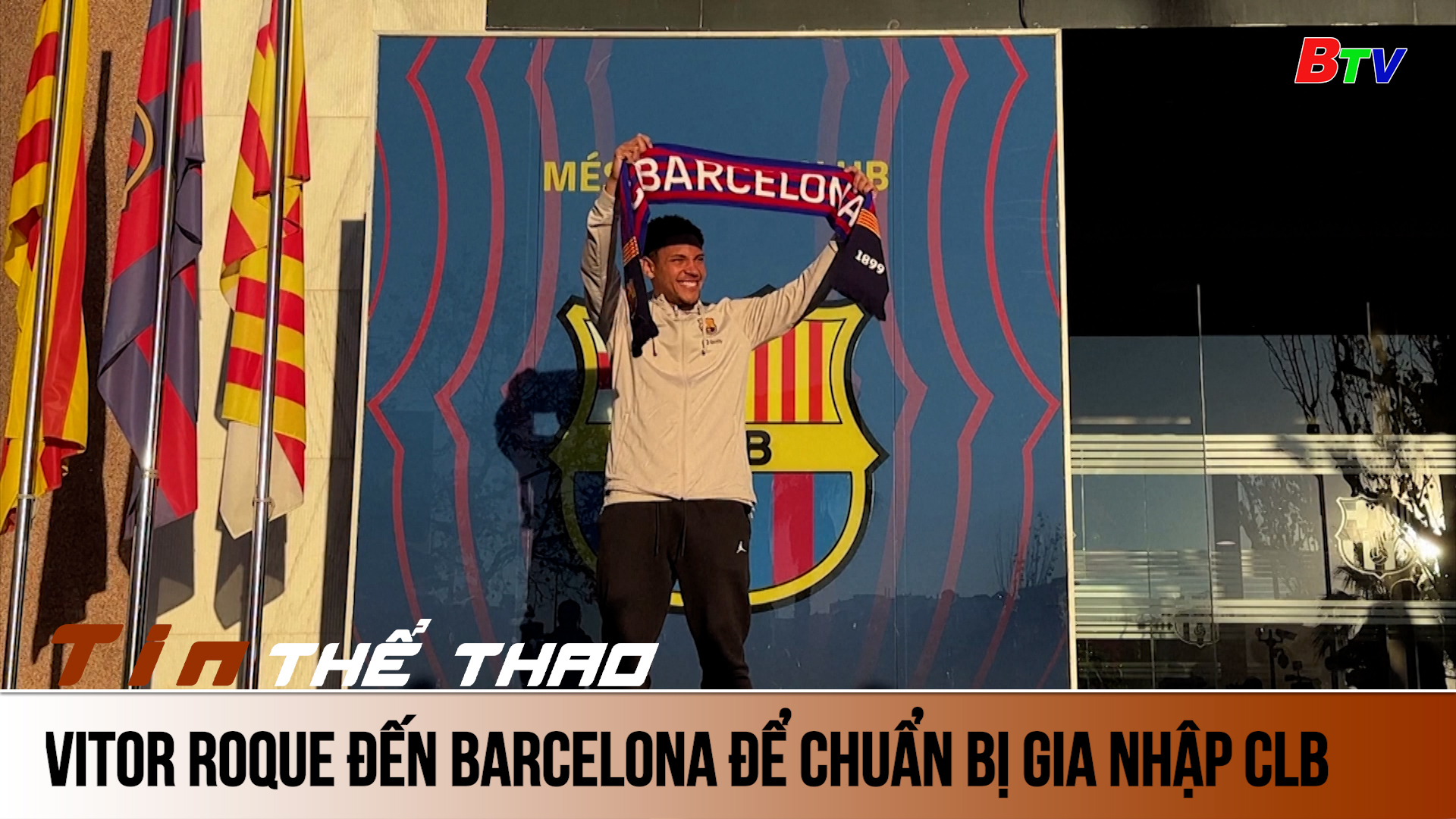 Vitor Roque đến Barcelona để chuẩn bị gia nhập CLB vào tháng 1/2024 | Tin Thể thao 24h	