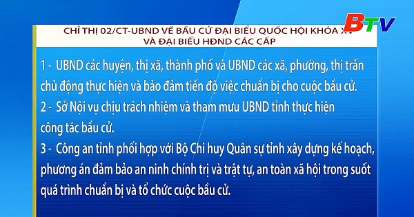 Chỉ thị 02/CT-UBND về bầu cử đại biểu Quốc hội khóa XV và đại biểu HĐND các cấp