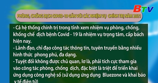 Phòng chống dịch Covid-19 gắn với các nhiệm vụ chính trị năm 2021