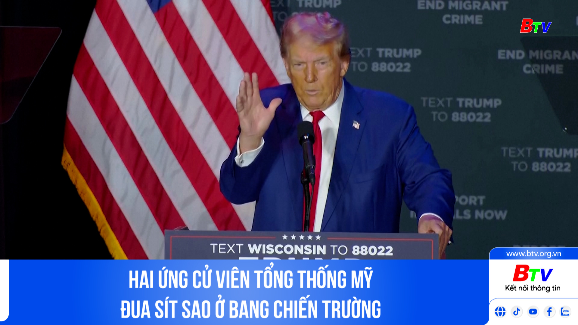 Hai ứng cử viên tổng thống Mỹ đua sít sao ở bang chiến trường