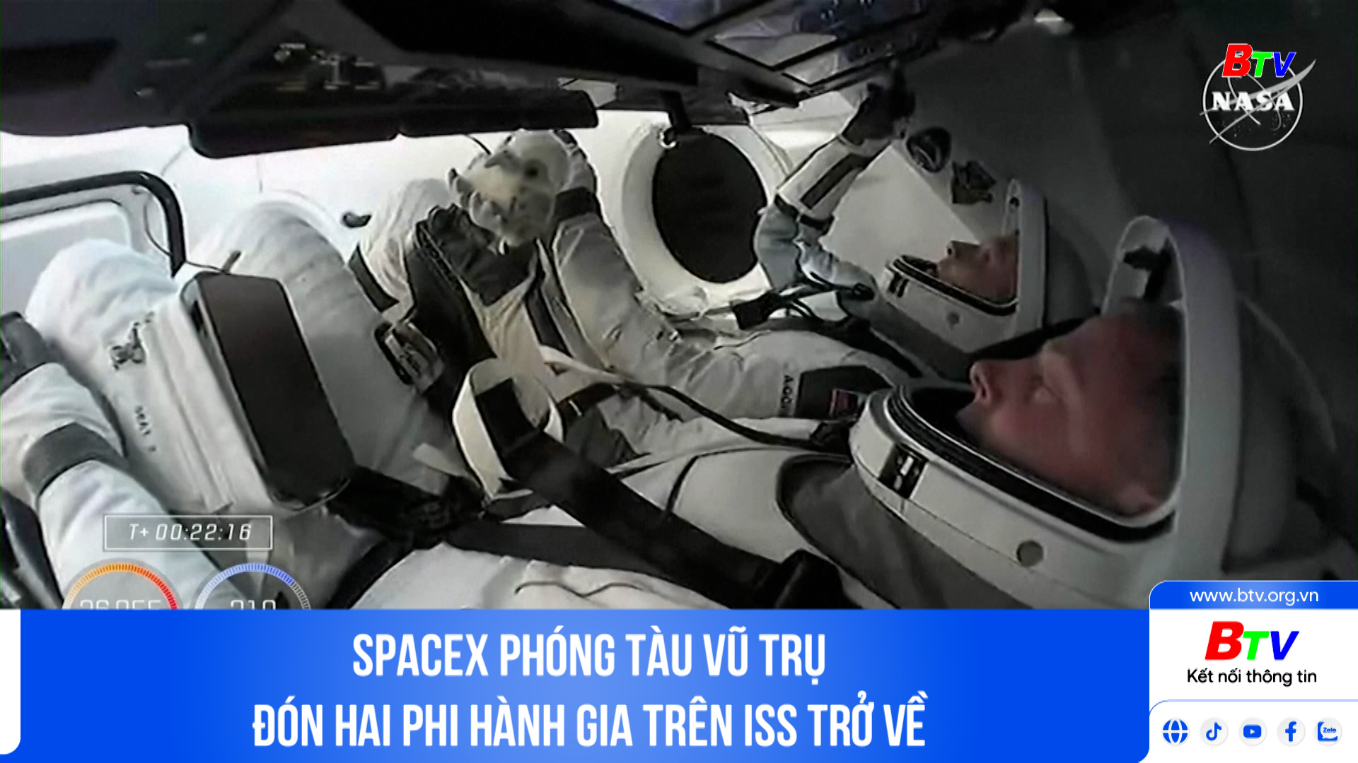 SpaceX phóng tàu vũ trụ đón hai phi hành gia trên ISS trở về