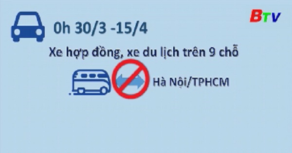 Dừng toàn bộ xe hợp đồng trên 9 chỗ đến và đi Hà Nội và Thành phố Hồ Chí Minh