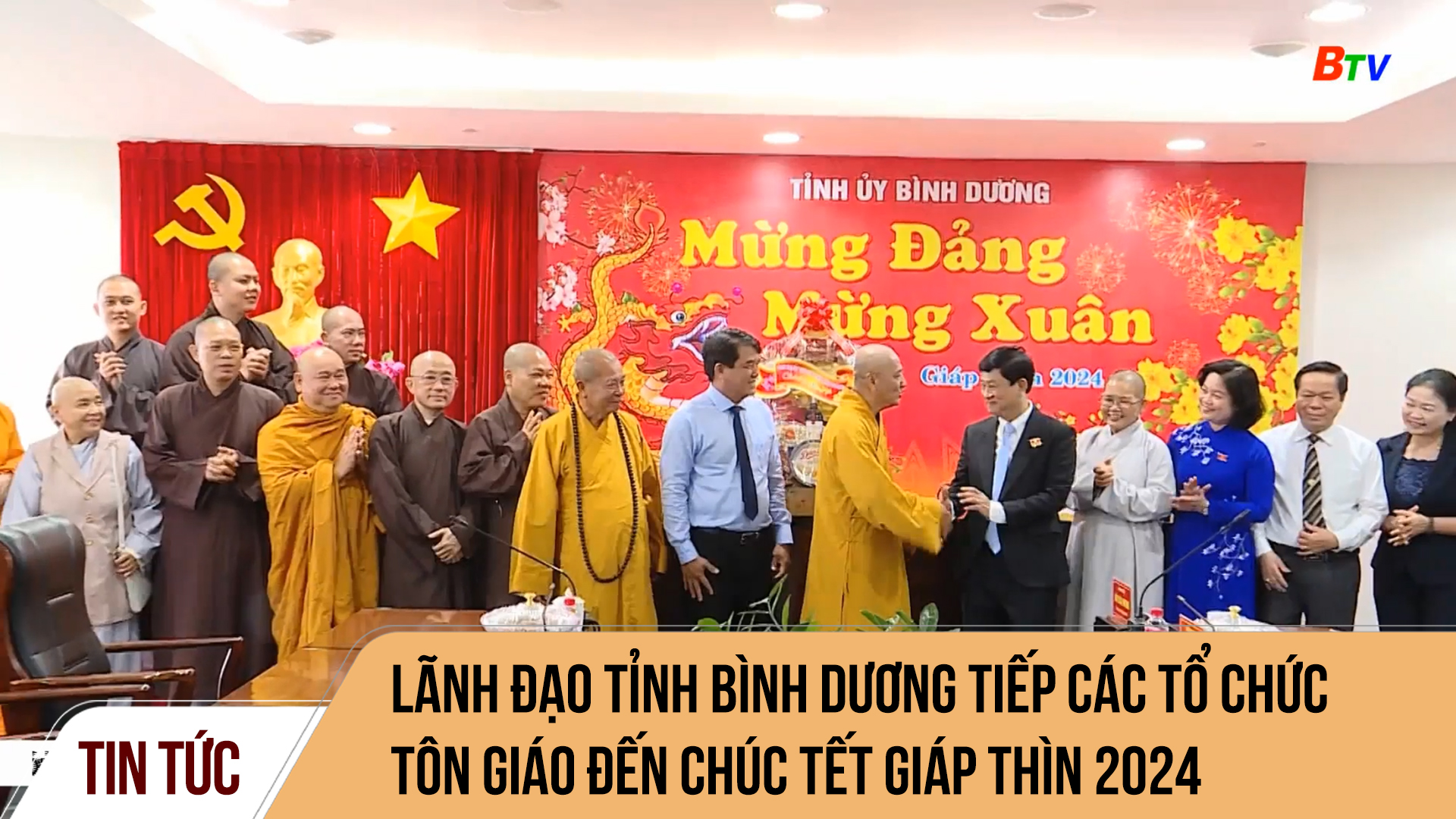 Lãnh đạo tỉnh Bình Dương tiếp các tổ chức tôn giáo đến chúc Tết Giáp Thìn 2024