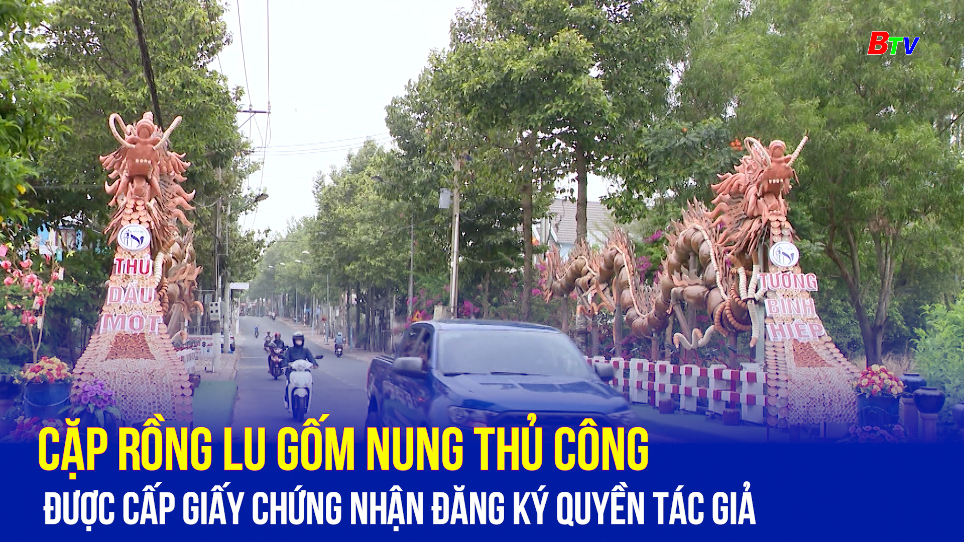 Cặp rồng lu gốm nung thủ công được cấp giấy chứng nhận đăng ký quyền tác giả