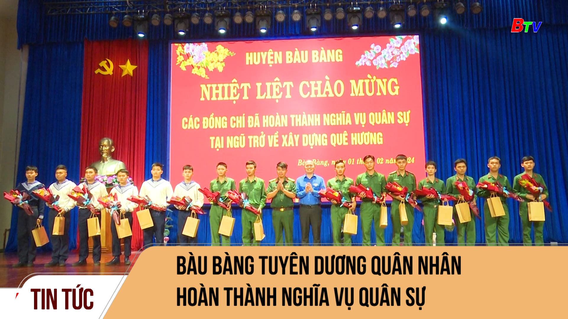 Bàu Bàng tuyên dương quân nhân hoàn thành nghĩa vụ quân sự 