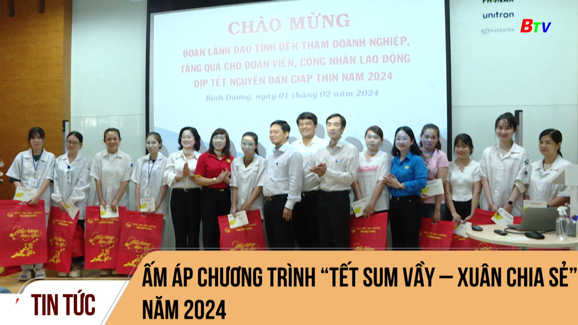 Lãnh đạo tỉnh Bình Dương thăm, tặng quà Tết công nhân xa quê