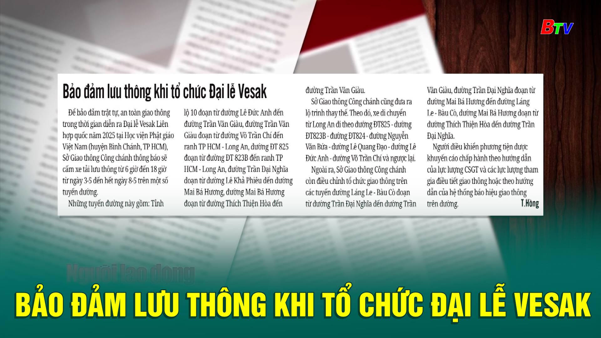 Bảo đảm lưu thông khi tổ chức Đại lễ Vesak