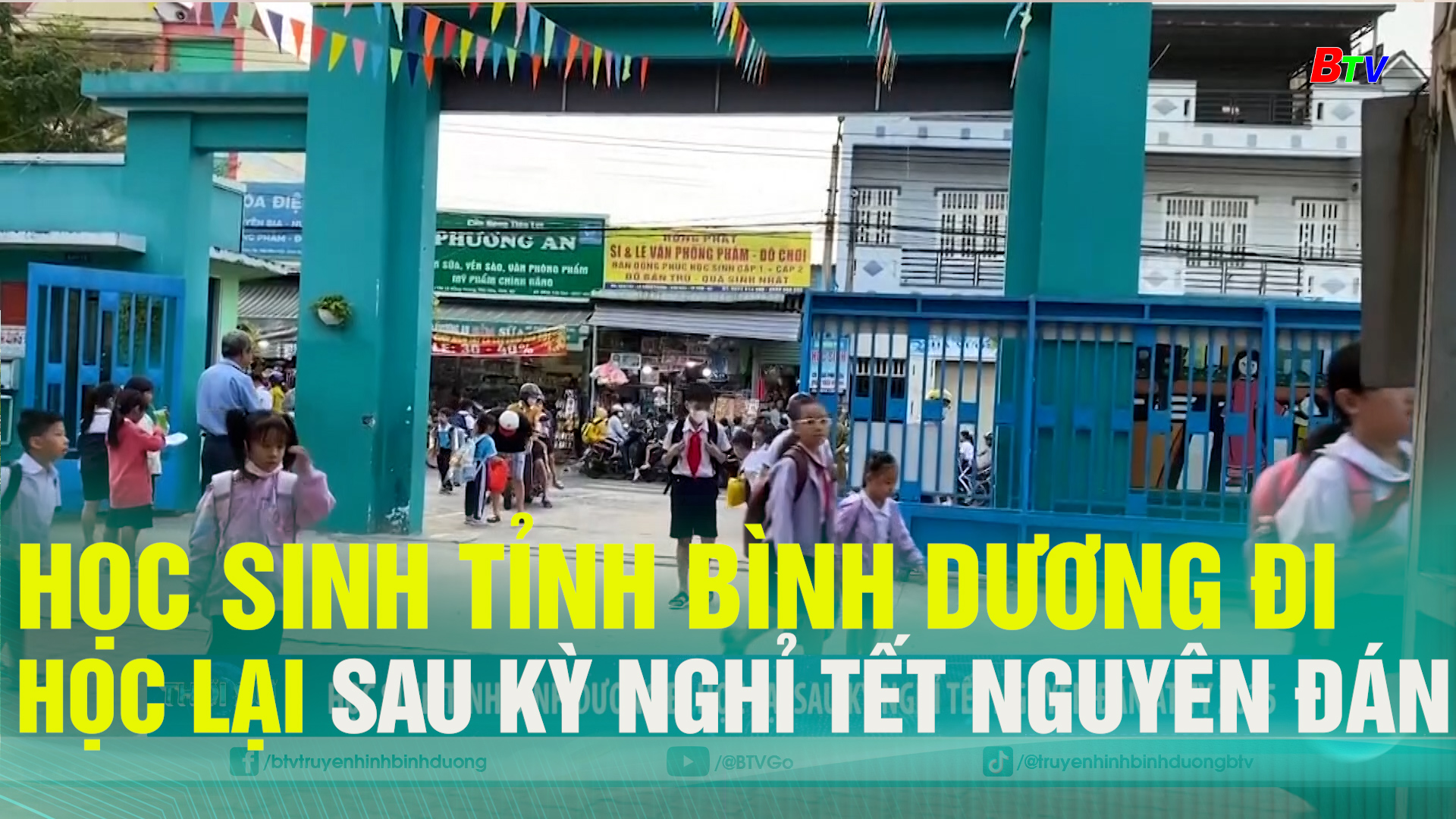 Học sinh tỉnh Bình Dương đi học lại sau kỳ nghỉ Tết Nguyên đán Ất Tỵ 2025