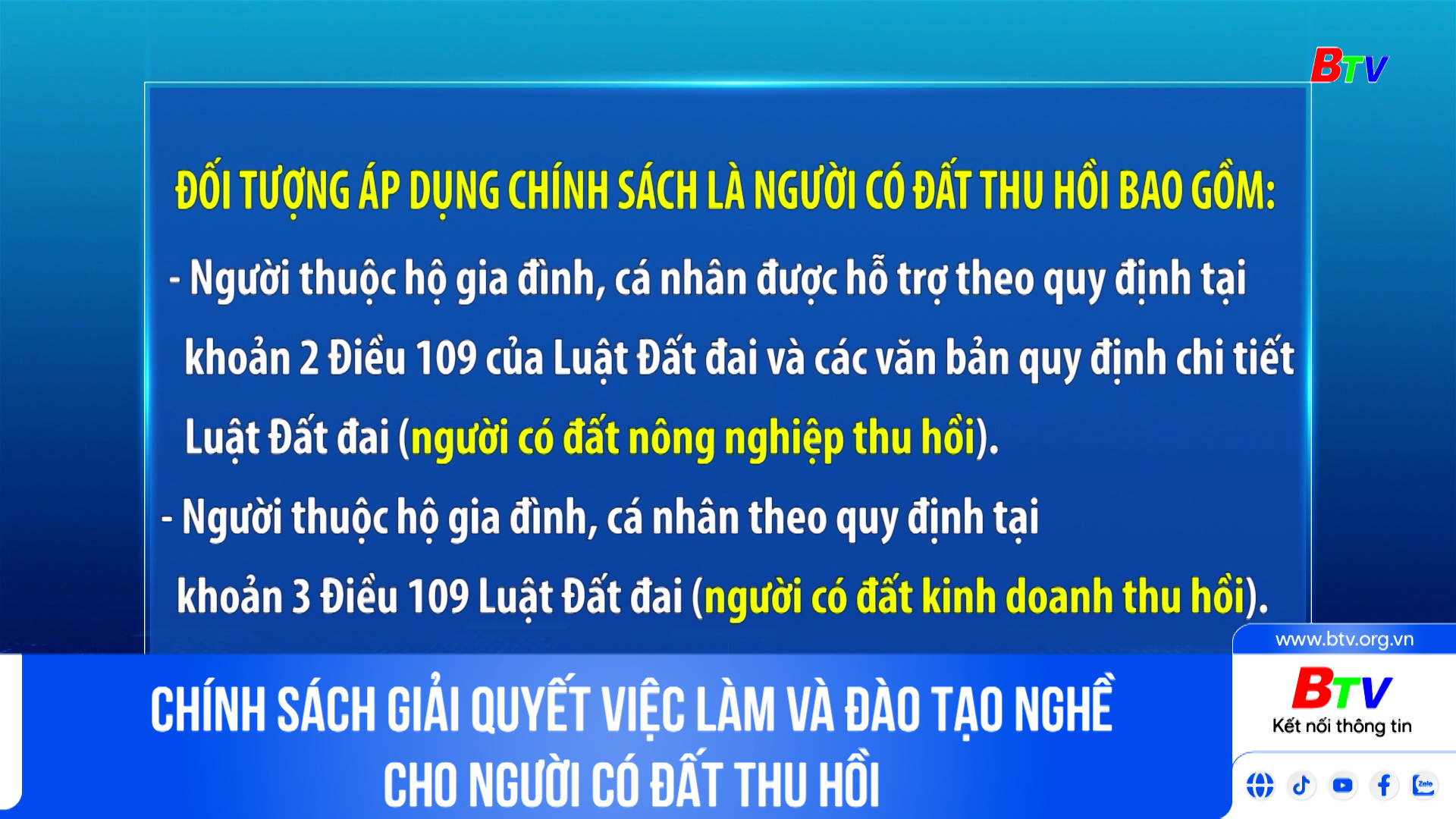 Chính sách giải quyết việc làm và đào tạo nghề cho người có đất thu hồi