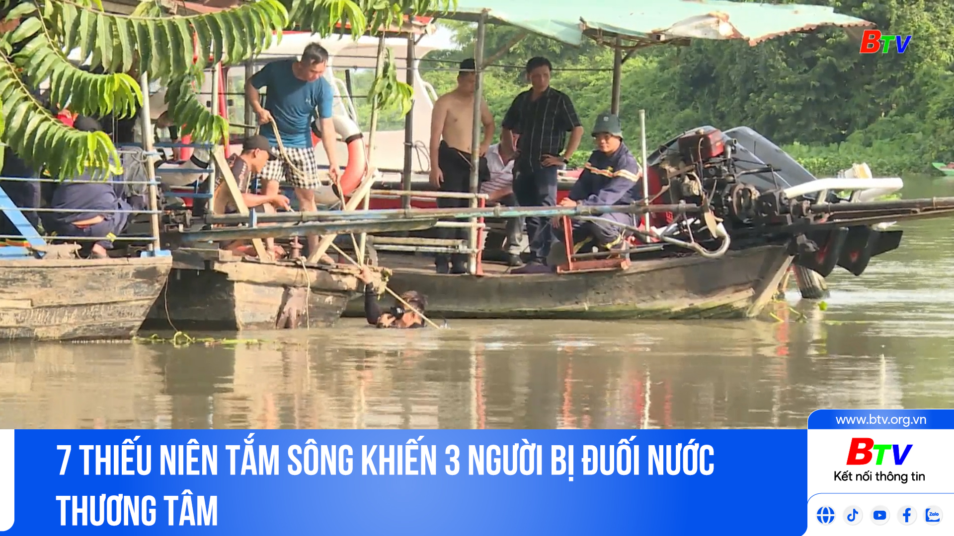 7 thiếu niên tắm sông khiến 3 người bị đuối nước thương tâm