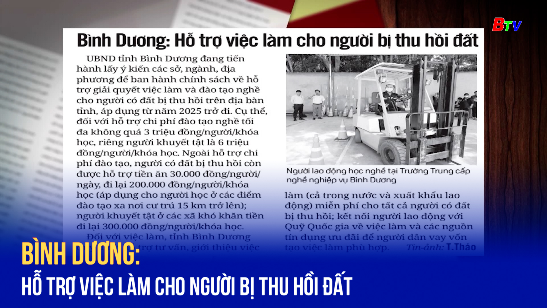 Bình Dương: Hỗ trợ việc làm cho người bị thu hồi đất