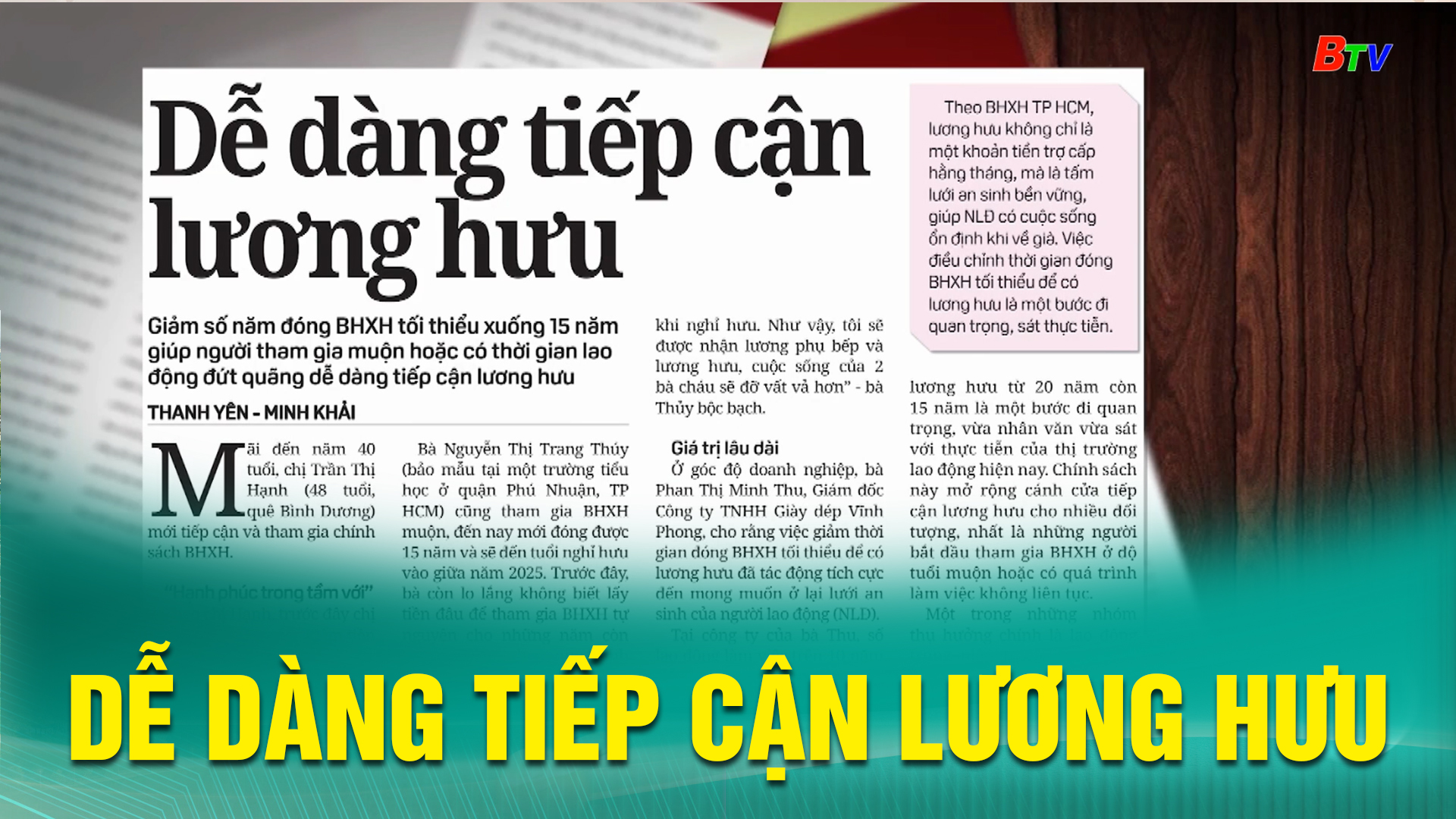 Dễ dàng tiếp cận lương hưu