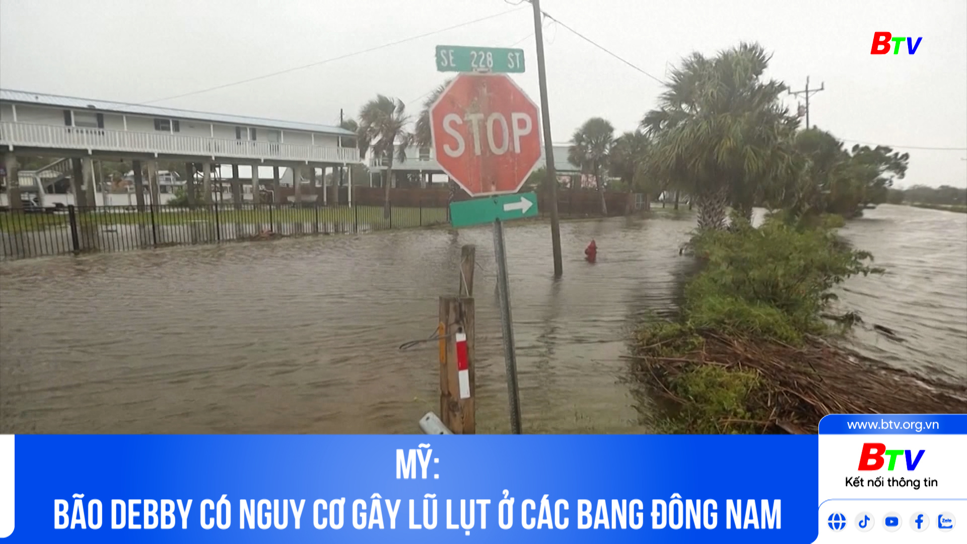 Mỹ: bão Debby có nguy cơ gây lũ lụt ở các bang Đông Nam