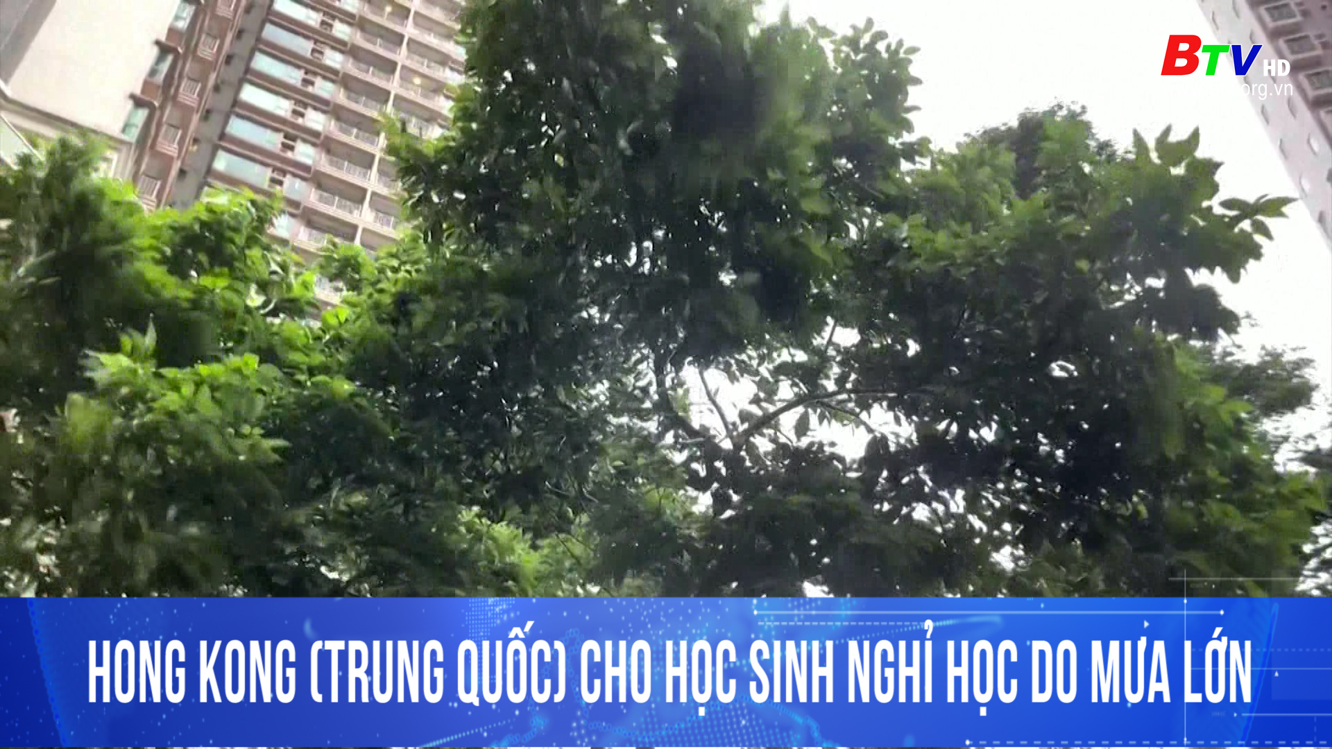 Hong Kong ( Trung Quốc) cho học sinh nghỉ học do mưa lớn