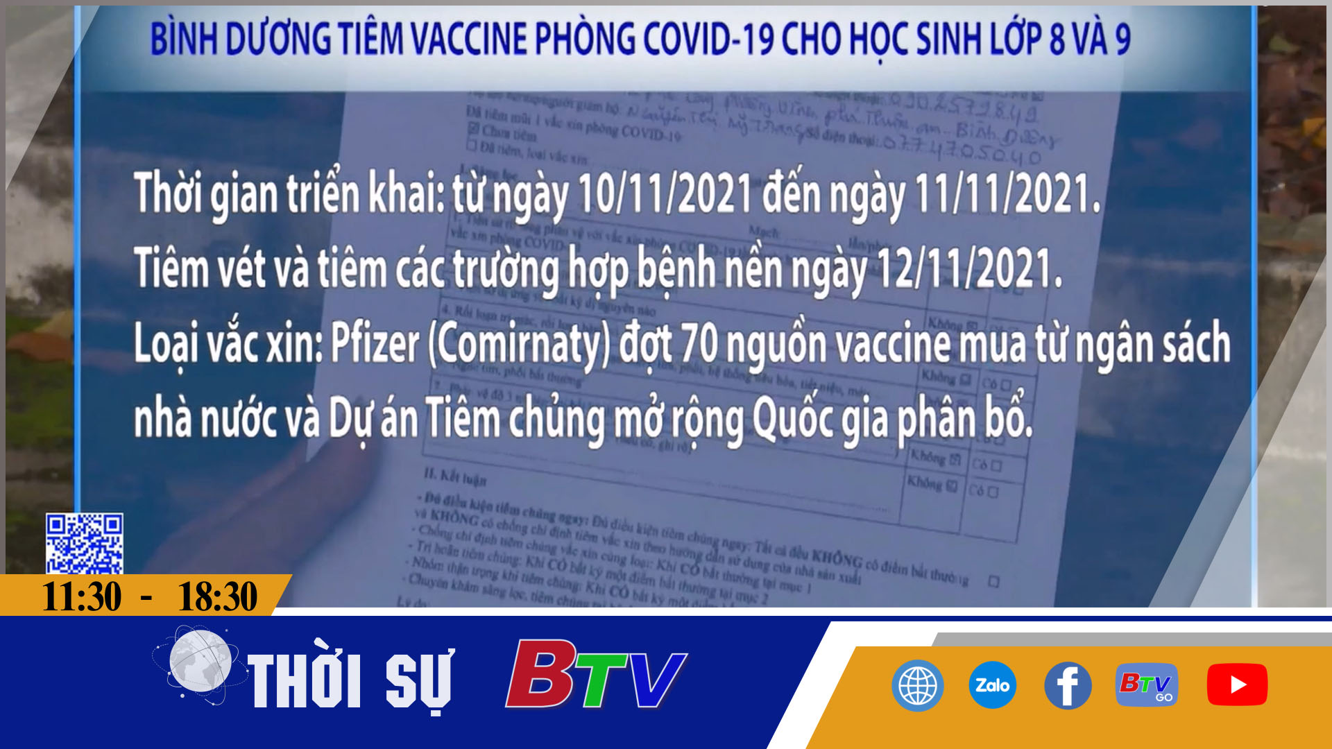 Bình Dương tiêm vaccine phòng COVID-19 cho học sinh lớp 8 và 9