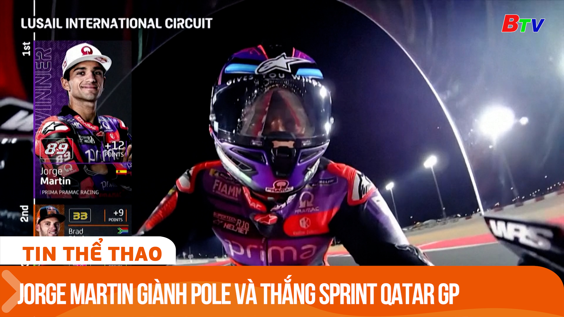 Jorge Martin giành Pole và thắng Sprint Qatar GP | Tin Thể thao 24h