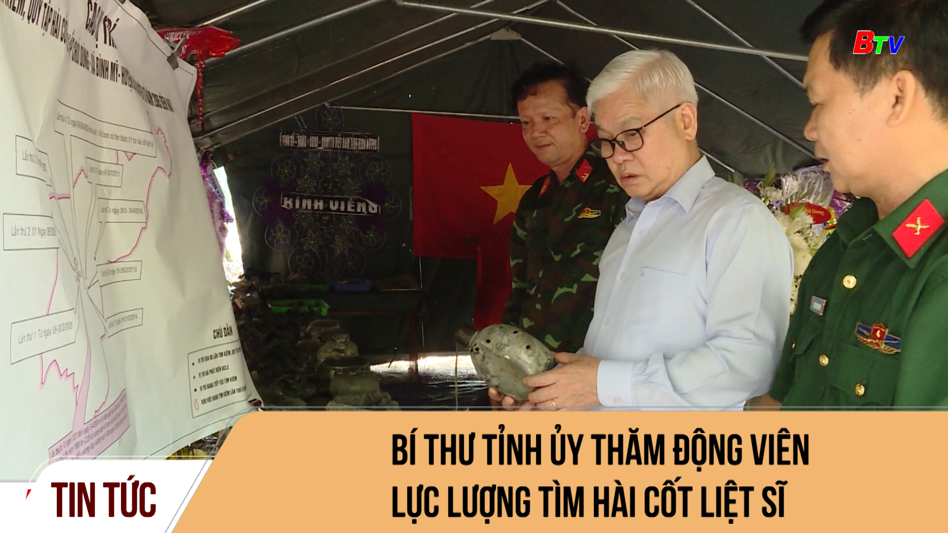 Bí thư tỉnh ủy Bình Dương thăm động viên lực lượng tìm hài cốt liệt sĩ