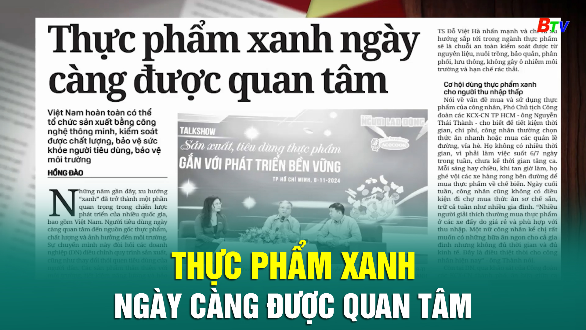 Thực phẩm xanh ngày càng được quan tâm