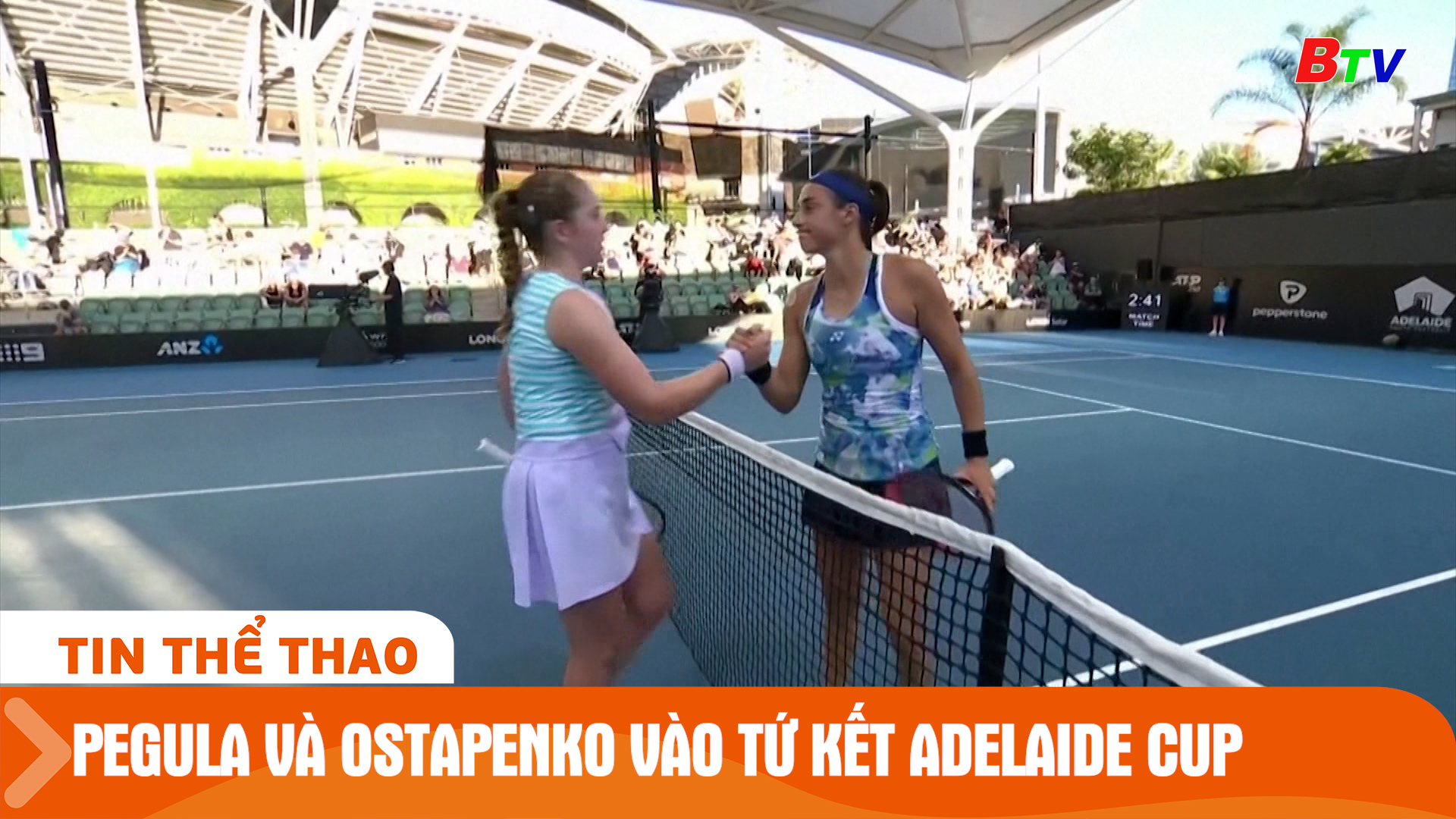 Pegula và Ostapenko vất vả vào tứ kết Adelaide International Cup | Tin Thể thao 24h