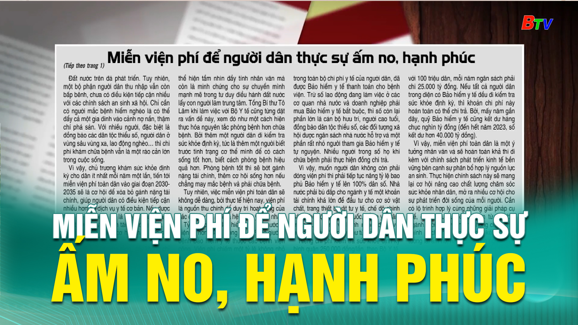 Miễn viện phí để người dân thực sự ấm no, hạnh phúc