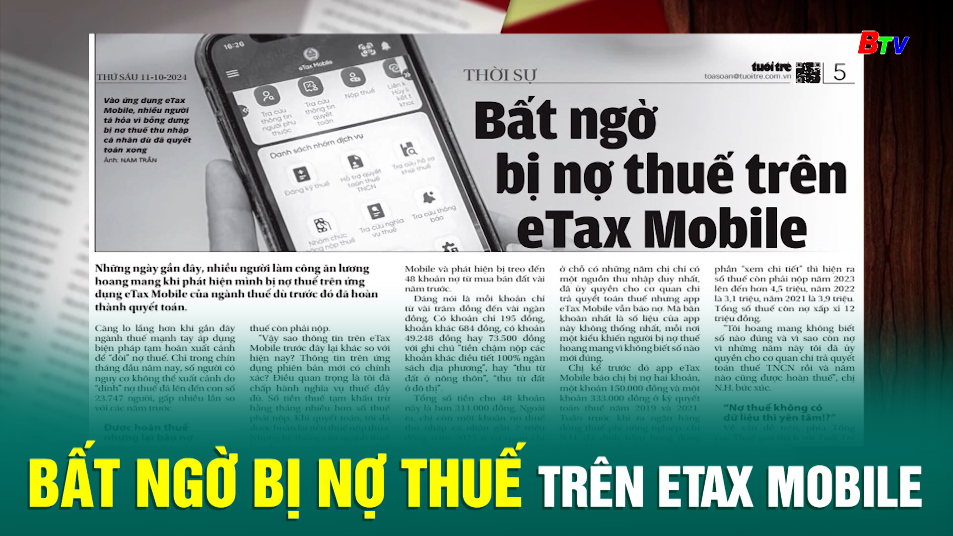 Bất ngờ bị nợ thuế trên eTax Mobile