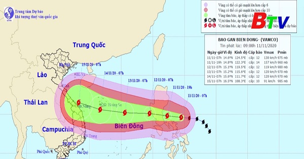 Tin bão gần biển đông (Cơn bão Vamco)