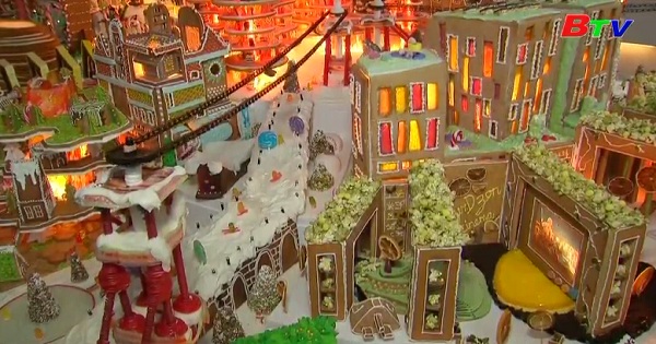 Mô hình thành phố bằng bánh gừng đón mùa giáng sinh ở Anh