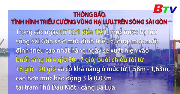 Tình hình triều cường vùng hạ lưu sông Sài Gòn