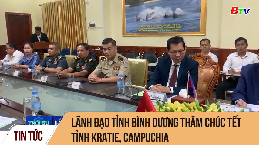 Lãnh đạo tỉnh Bình Dương thăm chúc Tết tỉnh Kratie, Campuchia