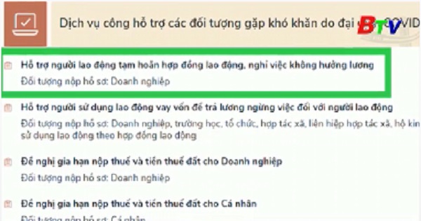 Hướng dẫn lao động đăng ký trực tuyến hưởng hỗ trợ