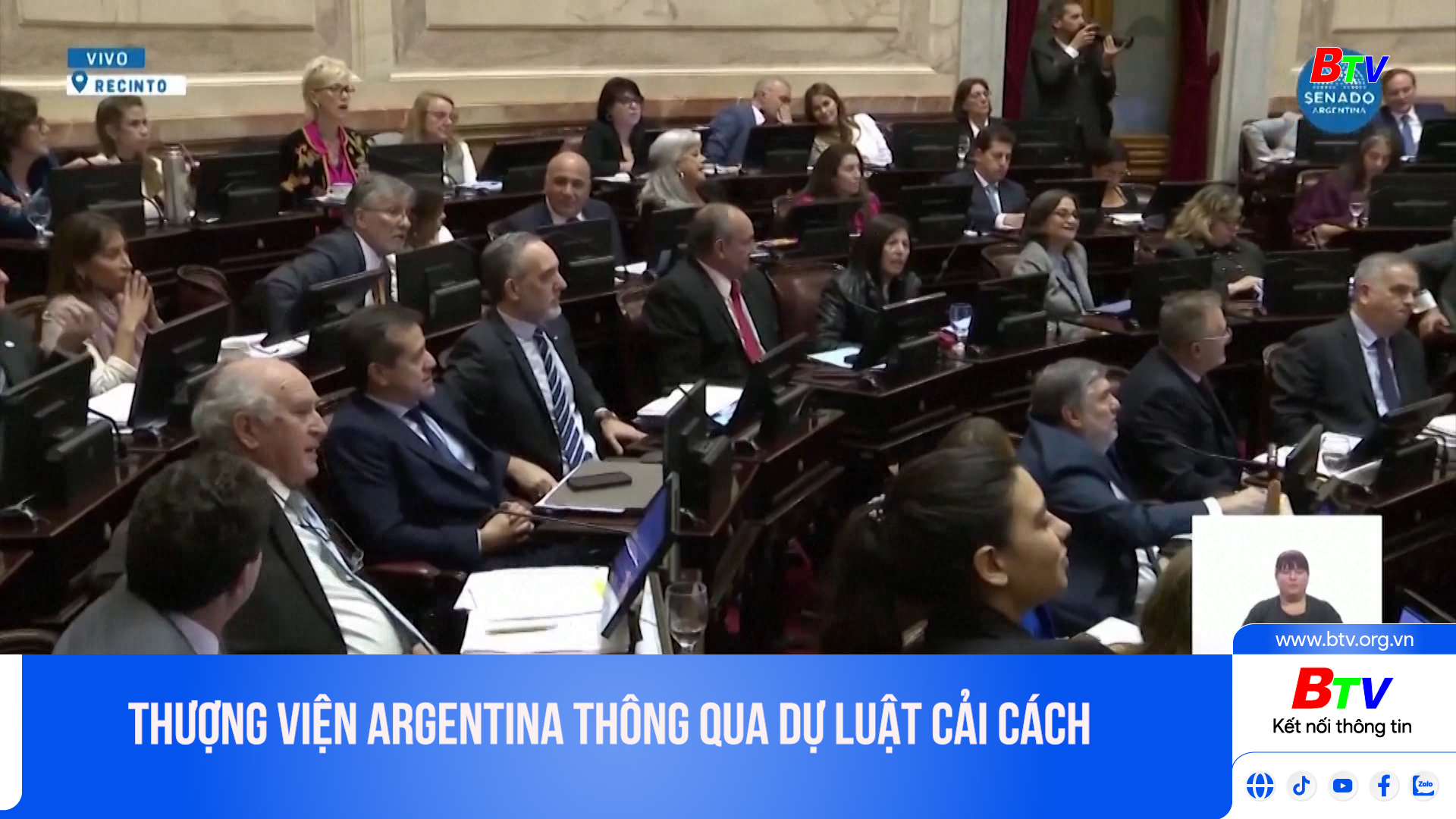 Thượng viện Argentina thông qua dự luật cải cách