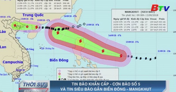Tin bão khẩn cấp - Cơn bão số 5 và tin siêu bão gần biển Đông - MangKhut 