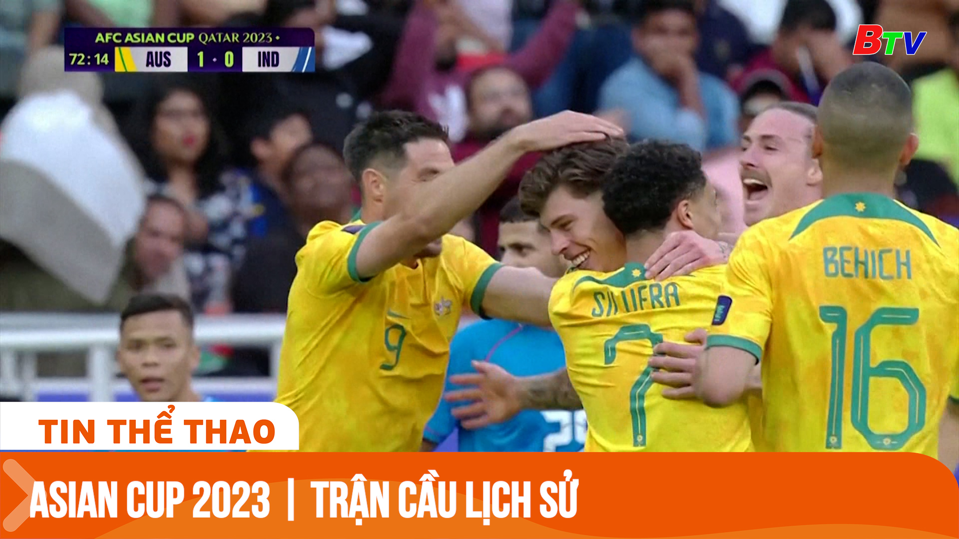 Asian Cup 2023 | Australia thắng Ấn Độ trong trận cầu lịch sử | Tin Thể thao 24h