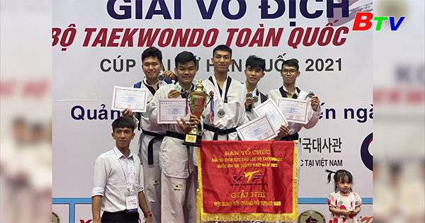 Giải vô địch các câu lạc bộ Taekwondo toàn quốc năm 2021 - Bình Dương đạt giải Nhì toàn đoàn nội dung nam