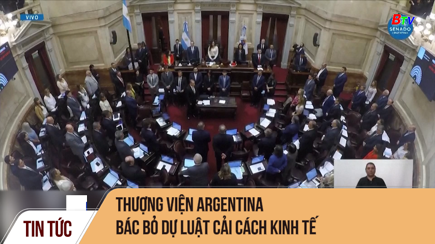 Thượng viện Argentina bác bỏ dự luật cải cách kinh tế 