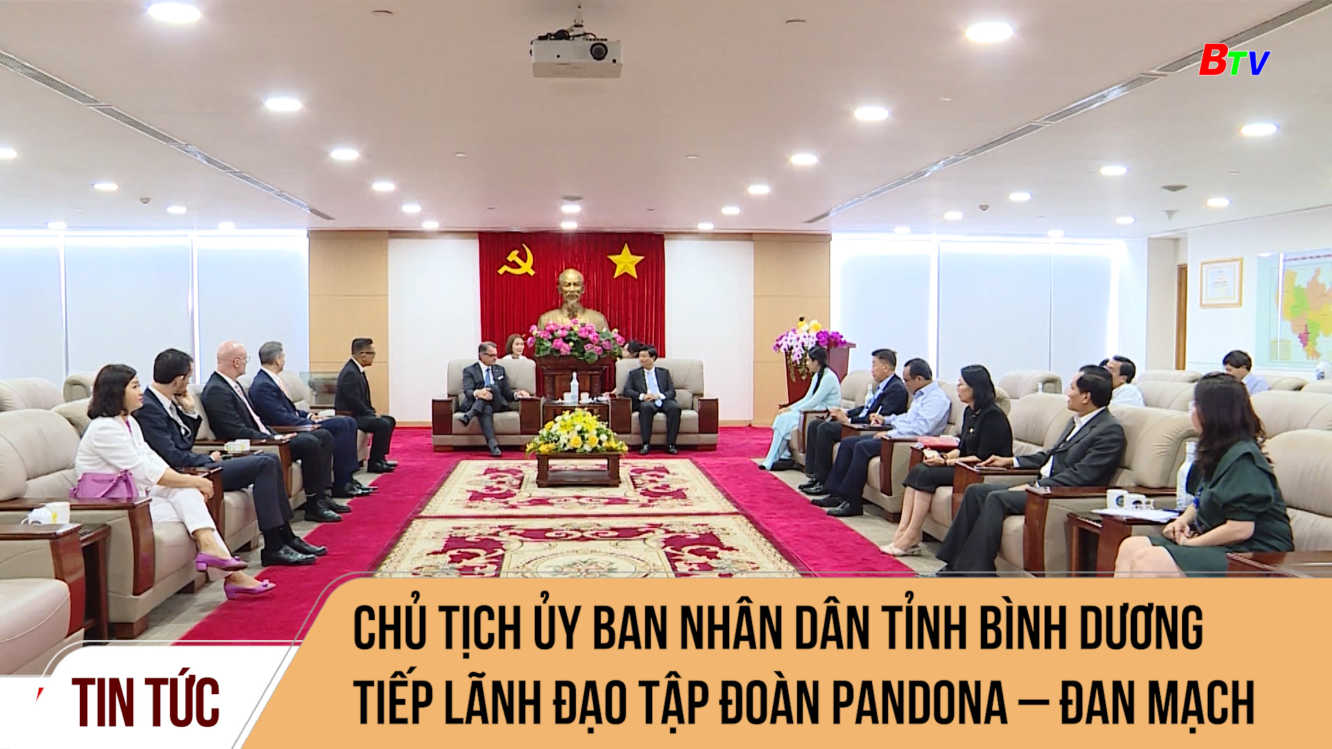 Chủ tịch Ủy ban nhân dân tỉnh Bình Dương tiếp lãnh đạo tập đoàn Pandona – Đan Mạch