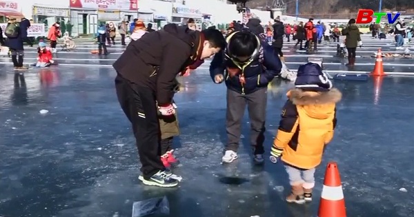 Lễ hội câu cá hồi trên băng tại Hàn Quốc