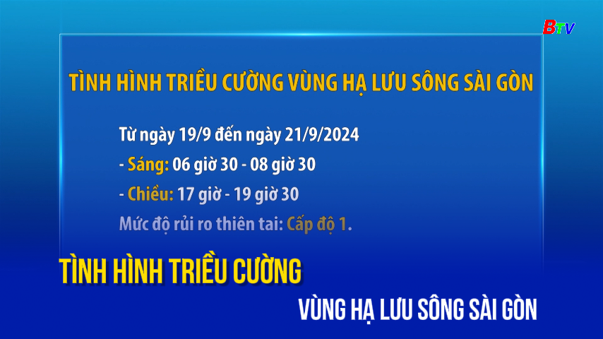 Tình hình triều cường vùng hạ lưu sông Sài Gòn