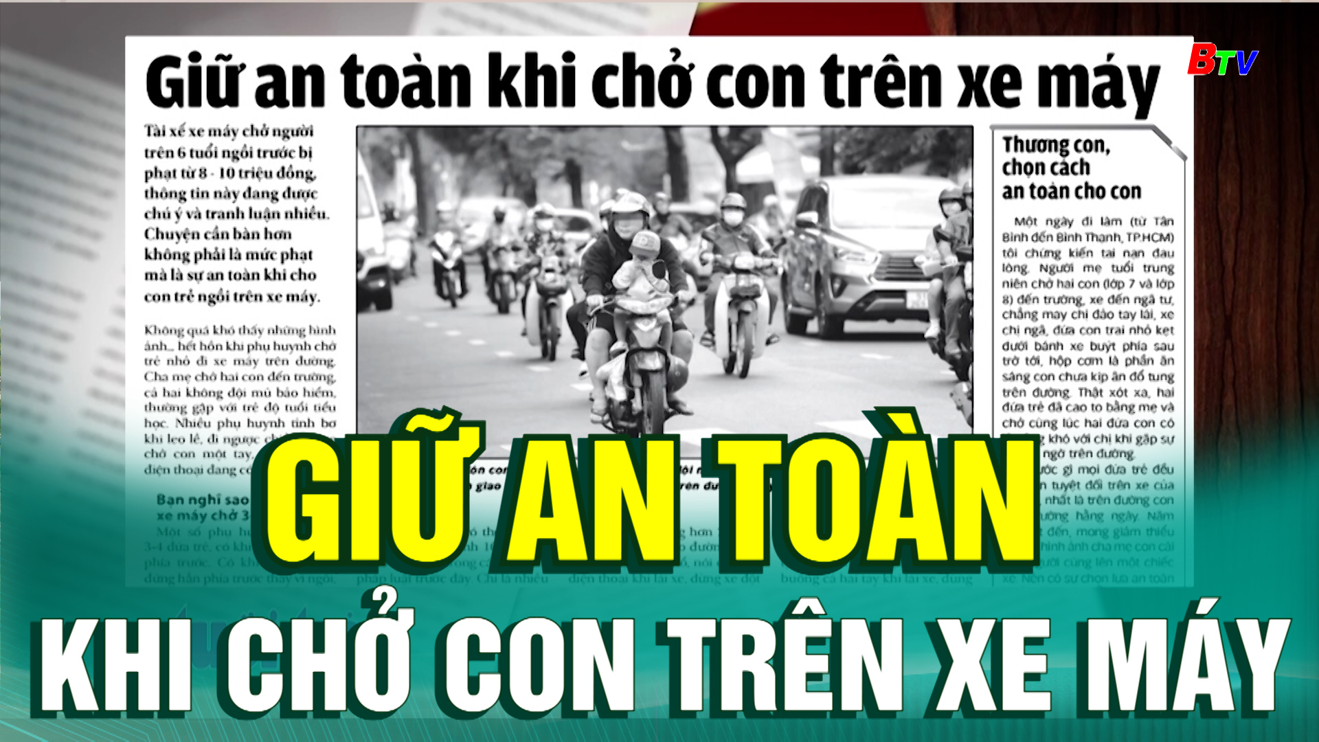 Giữ an toàn khi chở con trên xe máy