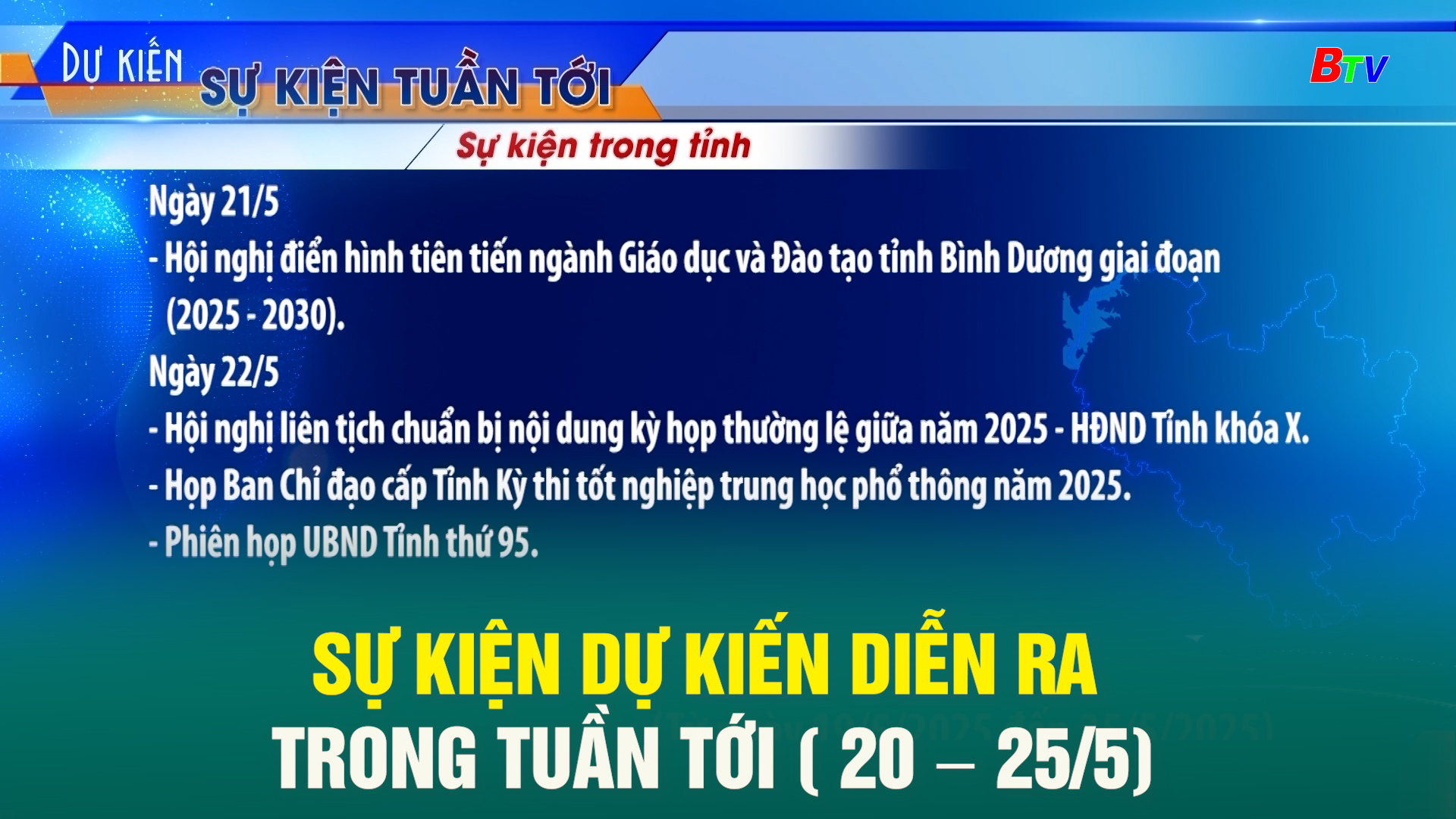 Sự kiện dự kiến diễn ra trong tuần tới ( 20/5 – 25/5)