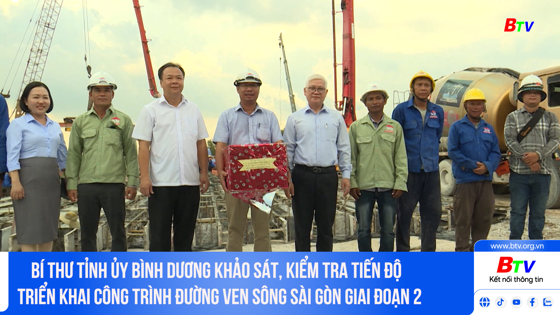 Bí thư Tỉnh ủy Bình Dương khảo sát, kiểm tra tiến độ triển khai công trình đường ven sông Sài Gòn giai đoạn 2