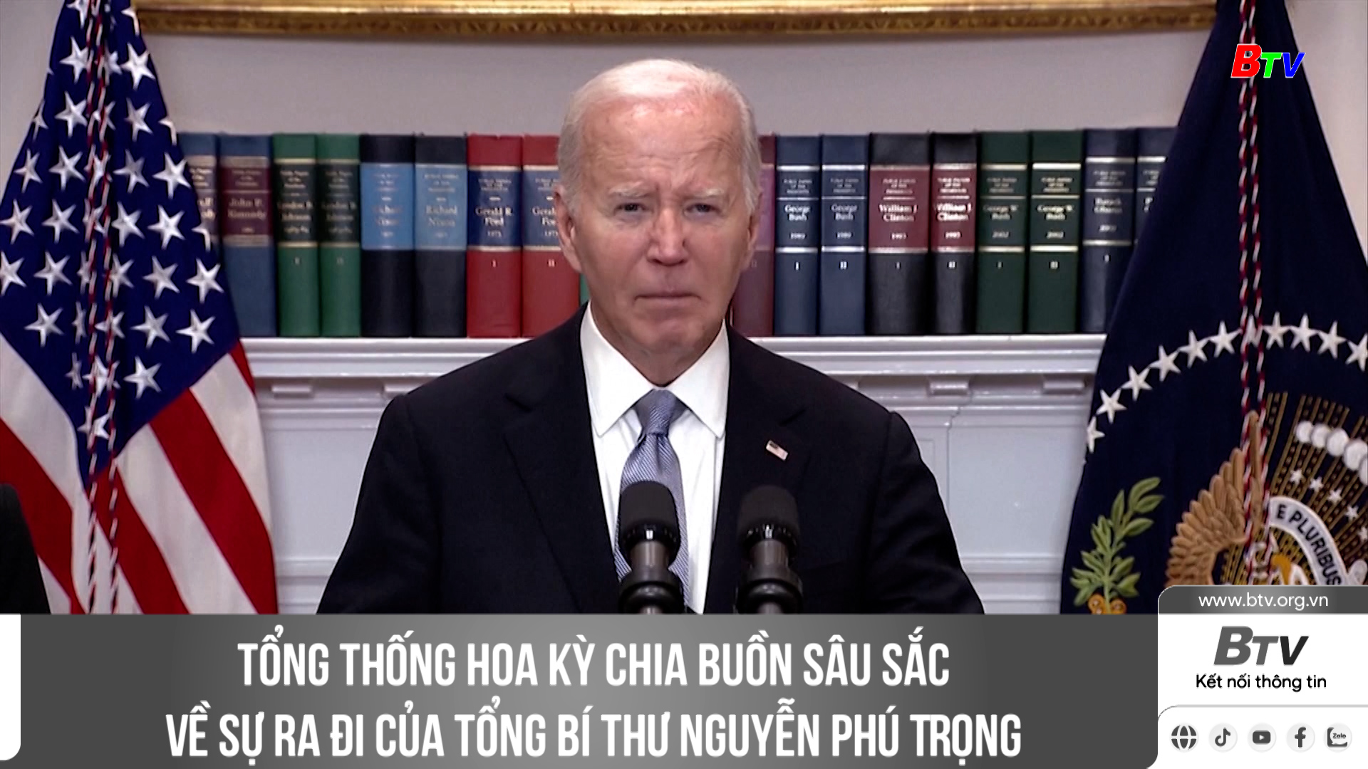 Tổng thống Hoa Kỳ chia buồn sâu sắc về sự ra đi của Tổng Bí thư Nguyễn Phú Trọng